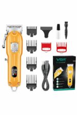 ماكينة حلاقة VGR V-092 لاسلكية بشاشة LED و6 أمشاط