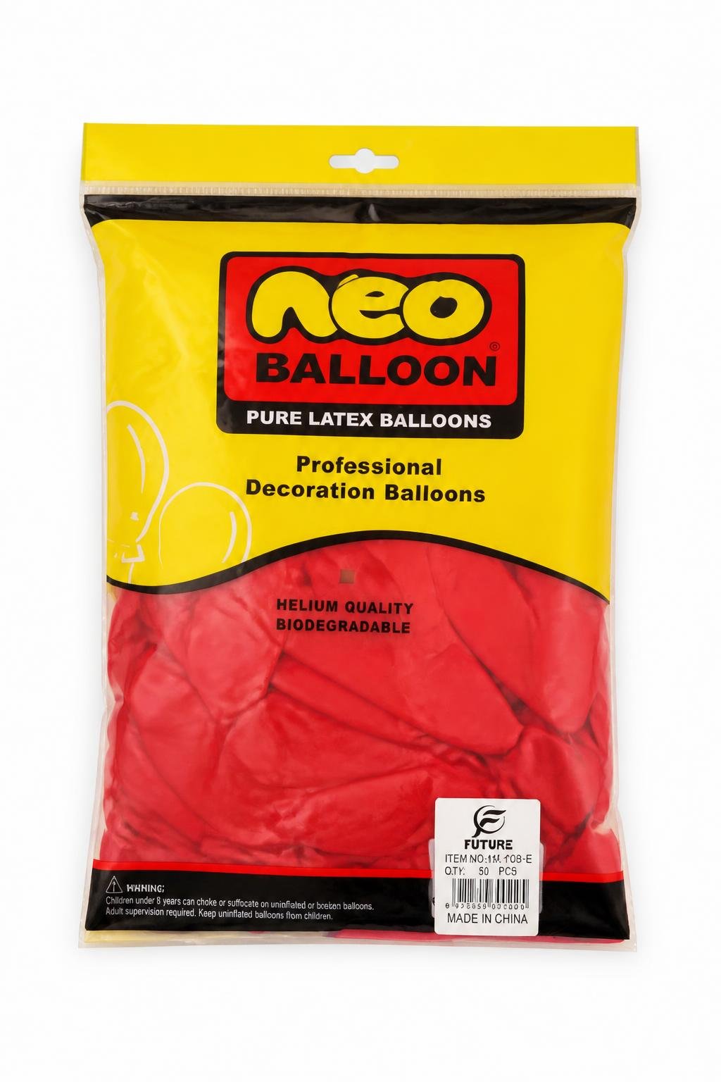5ece73cc-9b76-40e3-ae94-50415eb1fdf6.jpg بوالين Neo Balloon لاتكس أحمر 50 قطعة - موديل 11895 - الصورة 1