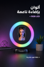 ⁦حلقة إضاءة QBest QB954 RGB LED قياس 56 مع قاعدة تثبيت⁩ - الصورة ⁦2⁩