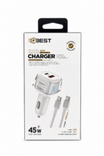 شاحن سيارة QBest بقدرة 45W مع Type-C موديل QB016