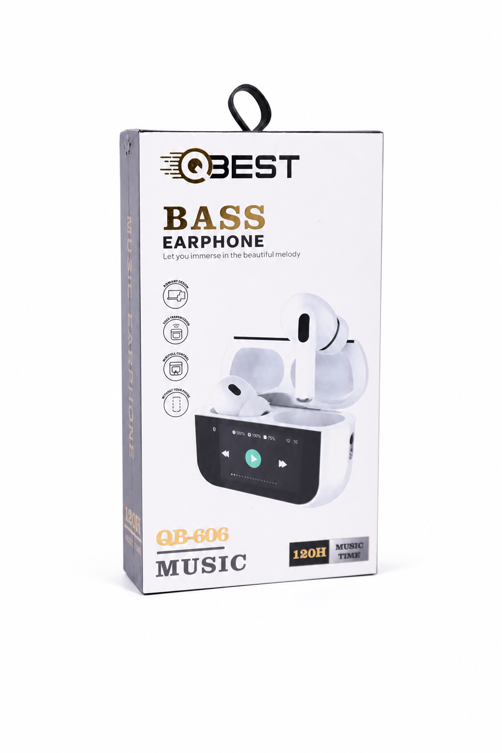 61569c75-64a1-4ff8-ae98-0634df8642d5.png سماعات بلوتوث QBest QB606 بشاشة لمس ووقت موسيقى 120H - الصورة 1