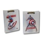مسند ورق بلاستيكي A4 برسمة Avengers مع ملقط - 8906872