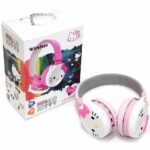 سماعة Hello Kitty وردية Bluetooth وكبل قابلة للشحن - 15757