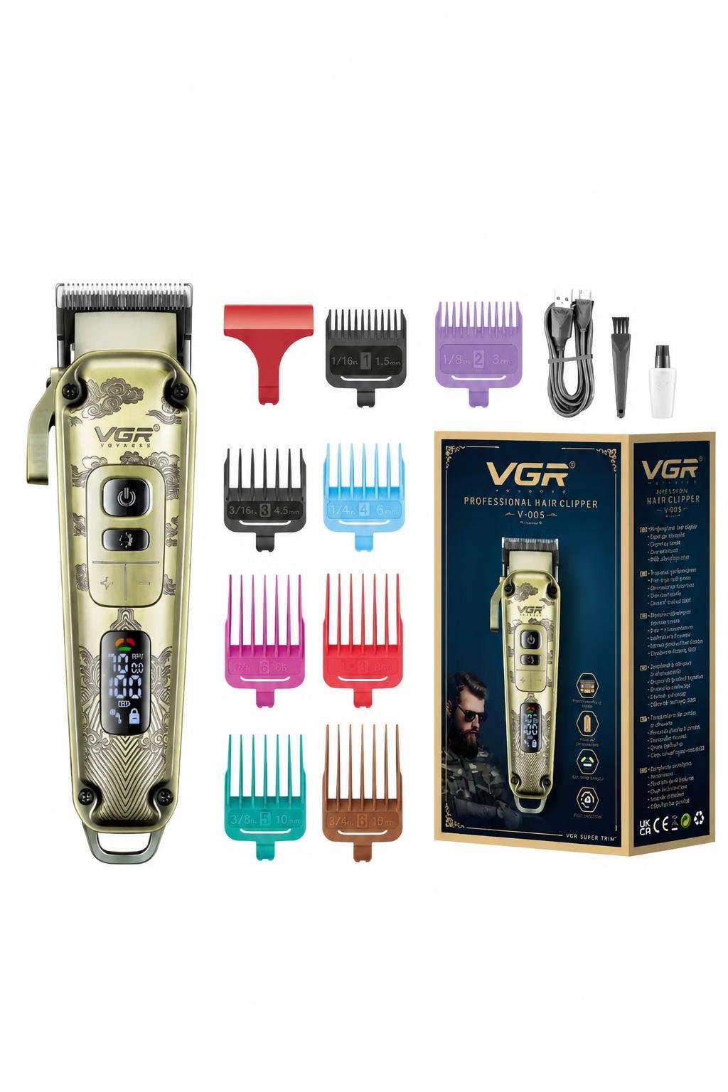 6a4d8191-1c38-4cb0-b985-4238bafa54b3.jpg ماكينة حلاقة الشعر VGR V-005 بشفرات سيراميك و250 دقيقة - الصورة 1