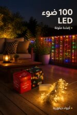 ⁦حبل إضاءة شمسي LED ملون 100 ضوء - موديل 14001⁩ - الصورة ⁦2⁩