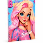دفتر ذكريات فني A5 مع مطاطة بتصميم Barbie - موديل 8816