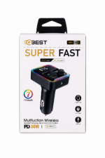 مشغل MP3 للسيارة QBest QB211 بشحن 30W وإضاءة 7 ألوان