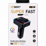 مشغل MP3 للسيارة QBest QB211 بشحن 30W وإضاءة 7 ألوان