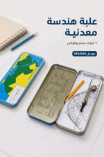 ⁦علبة هندسة معدنية بأدوات قياس ورسم - موديل 6834069⁩ - الصورة ⁦2⁩