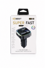 مشغل MP3 سيارة QBest QB208 بشحن سريع 30W وإضاءة Rainbow LED