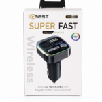 مشغل MP3 سيارة QBest QB208 بشحن سريع 30W وإضاءة Rainbow LED