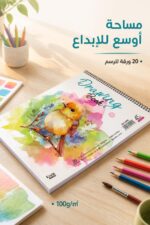 ⁦دفتر رسم كبير الأديب 20 ورقة 330×230mm - 12372⁩ - الصورة ⁦2⁩