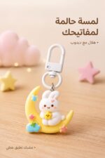 ⁦تعليقة مفاتيح هلال مع دبدوب موديل 7204975⁩ - الصورة ⁦2⁩