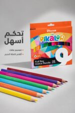 ⁦علبة ألوان خشب Pikasso Pikalor مثلثة كاملة الحجم 24 لون⁩ - الصورة ⁦3⁩