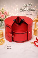 ⁦بوكس هدية دائري كبير مع صينية داخلية - 15734⁩ - الصورة ⁦2⁩