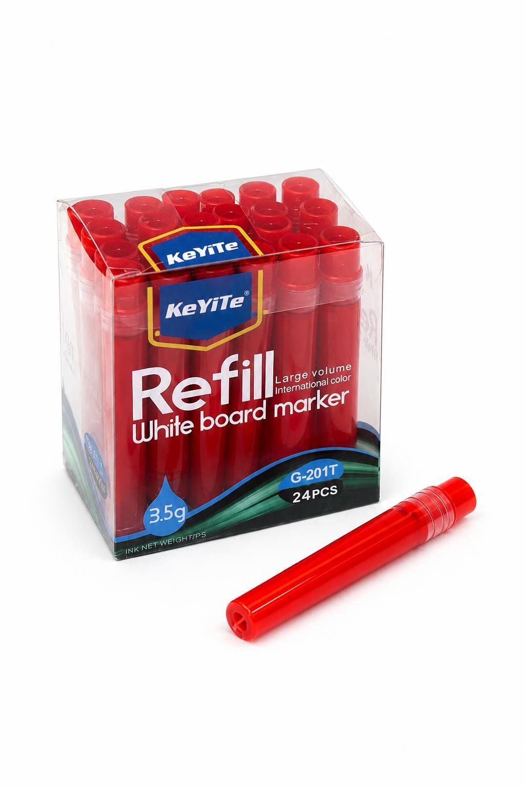 86542dd5-8a00-417b-a624-58b0079eb321.jpg خرطوشة قلم وايت بورد KeYiTe حمراء 24PCS - موديل 15482 - الصورة 1