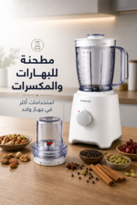 ⁦خلاط فواكه Kenwood BLP302WH بقوة 450 واط وسعة 1.2 ليتر مع مطحنة⁩ - الصورة ⁦4⁩