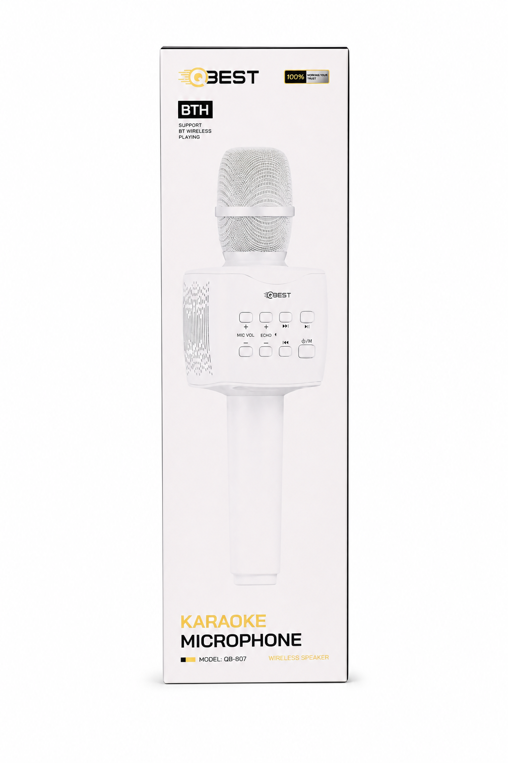 8b713d86-a2d0-4b7d-92ed-6be0db9587e6.png مايكروفون كاريوكي QBest QB807 مع مكبر صوت لاسلكي - الصورة 1