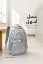 ⁦حقيبة مدرسية GA228 قياس 18 بلون رمادي فاتح - 3881441⁩ - الصورة ⁦3⁩