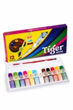 علبة ألوان مائية Tiger 12 لون مع ريشة - موديل 5620