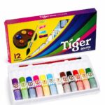علبة ألوان مائية Tiger 12 لون مع ريشة - موديل 5620
