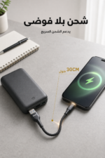 ⁦وصلة باور بانك QBest USB إلى Type-C بطول 30CM موديل QB14⁩ - الصورة ⁦2⁩