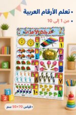 ⁦لوحة وايت بورد تعليمية للأرقام العربية 50×70 سم - موديل 4496⁩ - الصورة ⁦2⁩