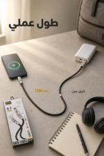 ⁦وصلة شحن QBest 4 in 1 مرنة 1200 mm QB100⁩ - الصورة ⁦3⁩
