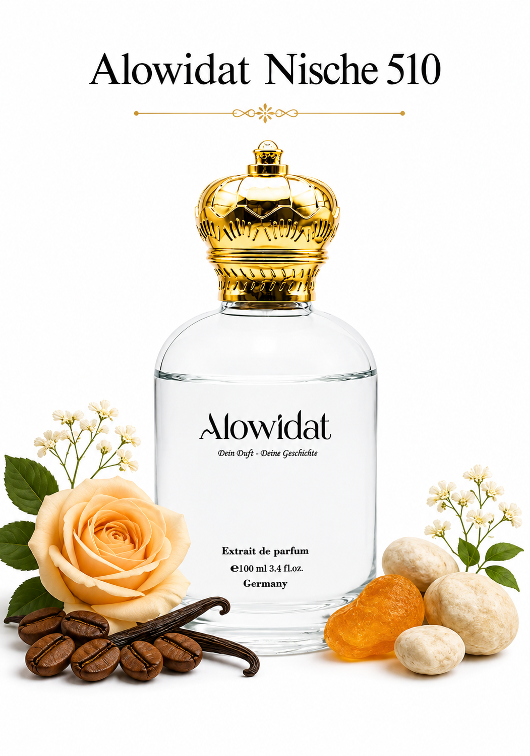 94114532-ab8e-4923-a82c-772388ec5ae8 عطر للجنسين Alowidat Nische 510 – زهري غورماند بلمسة قهوة وفانيليا دافئة - الصورة 1