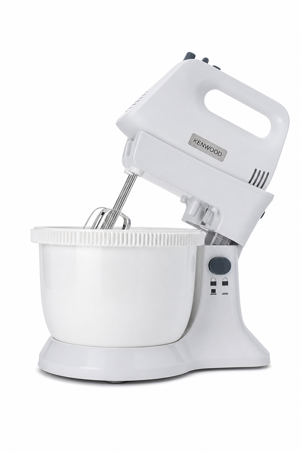 97f3a1c1-959d-42f9-bb7b-a50a2f80d7eb.png عجانة يدوية مع قاعدة ووعاء دوّار Kenwood بقدرة 450W موديل HMP32.A0WH - الصورة 1