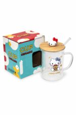 ماغ بيريكس Hello Kitty بغطاء خشبي وشلمونة زجاجية - 9754