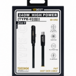 كابل شحن QBest 2in1 بقوة 240W مع هولدر موبايل QB C002