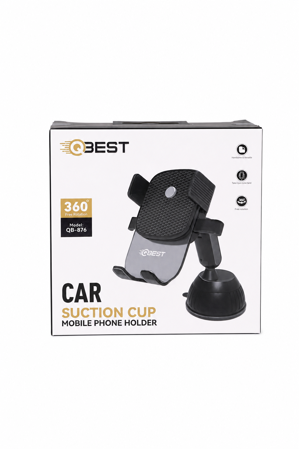 9e6c57c4-a97e-45e1-bfae-4a331391b633.png حامل جوال للسيارة QBest QB876 بمغناطيس ودوران 360° - الصورة 1