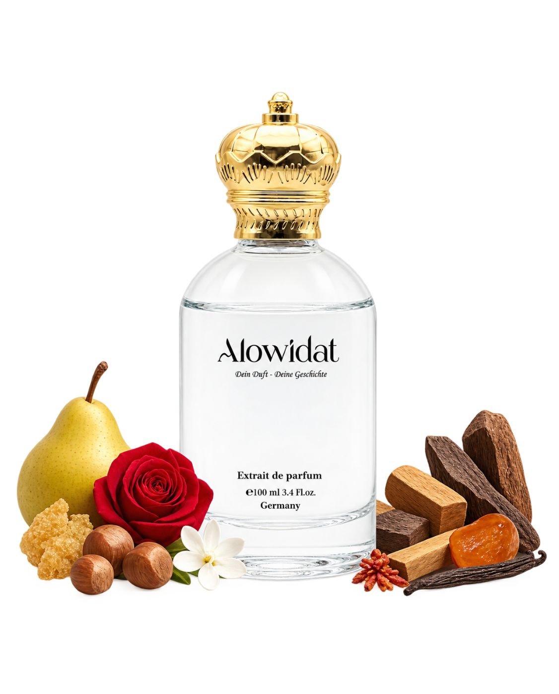 Untitled design (11) عطر للجنسين Alowidat Nische 820 – فاكهي شرقي بلمسة ورد وفانيليا دافئة - الصورة 1