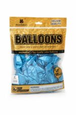 بالونات ميتاليك زرقاء World Balloon 50 قطعة 10″ - 5371504