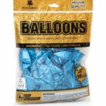 بالونات ميتاليك زرقاء World Balloon 50 قطعة 10″ - 5371504