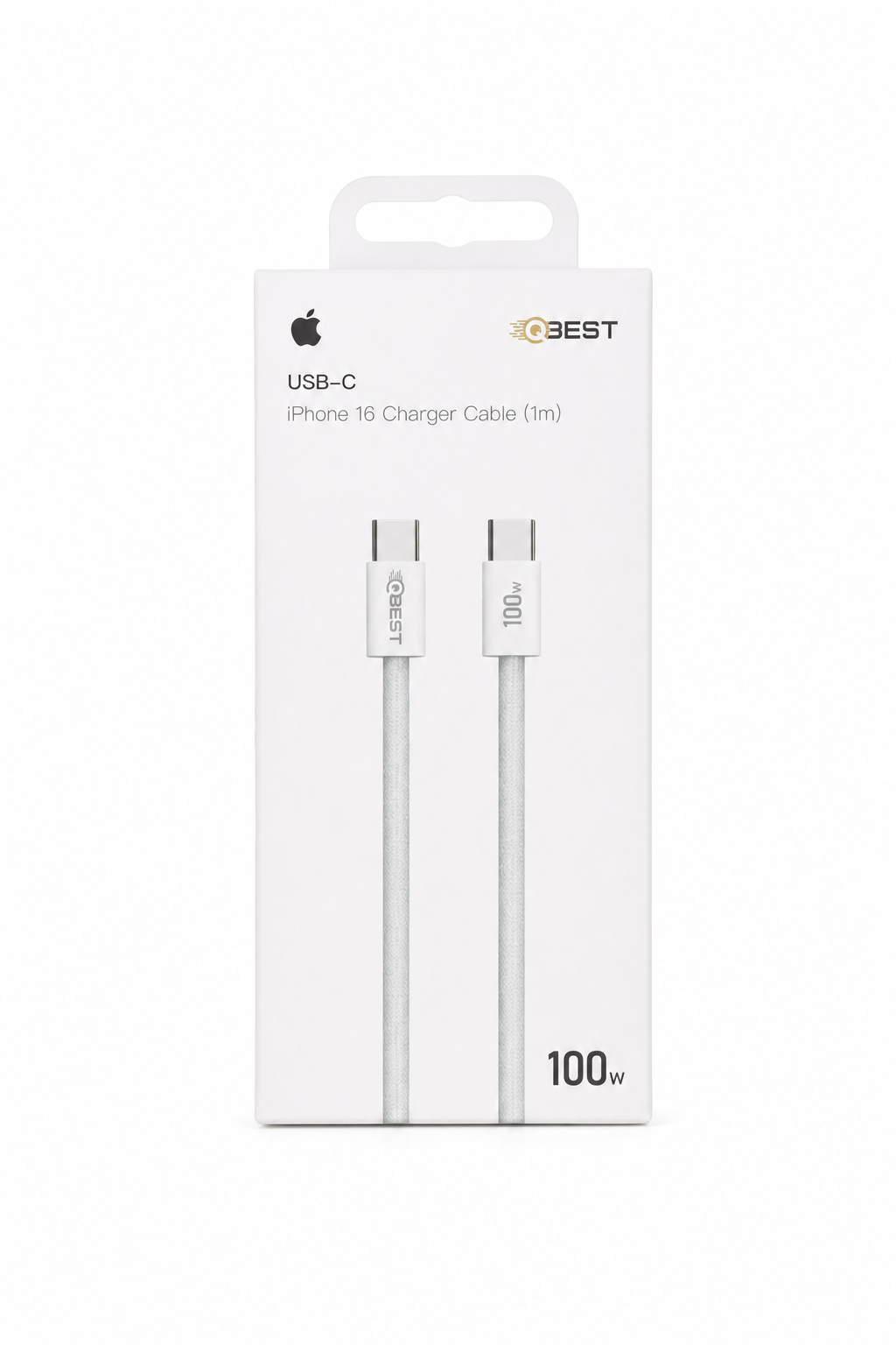 a1ec6f05-0b48-4014-b6cb-f71ac03763c9.png وصلة شاحن iPhone 16 من QBest USB-C بقدرة 100 واط QB-I16 - الصورة 1