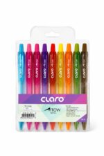 طقم أقلام حبر ناشف Claro Arrow كباس 0.7 مم - 10 ألوان