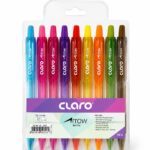 طقم أقلام حبر ناشف Claro Arrow كباس 0.7 مم - 10 ألوان