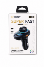 مشغل MP3 سيارة QBest QB209 بشحن سريع 30W وإضاءة Rainbow LED