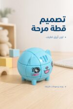 ⁦مكعب روبك بتصميم قطة زرقاء - موديل 12122⁩ - الصورة ⁦2⁩