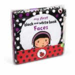 كتيب قماشي مربع للأطفال Faces بالأبيض والأسود 0+ - 16152