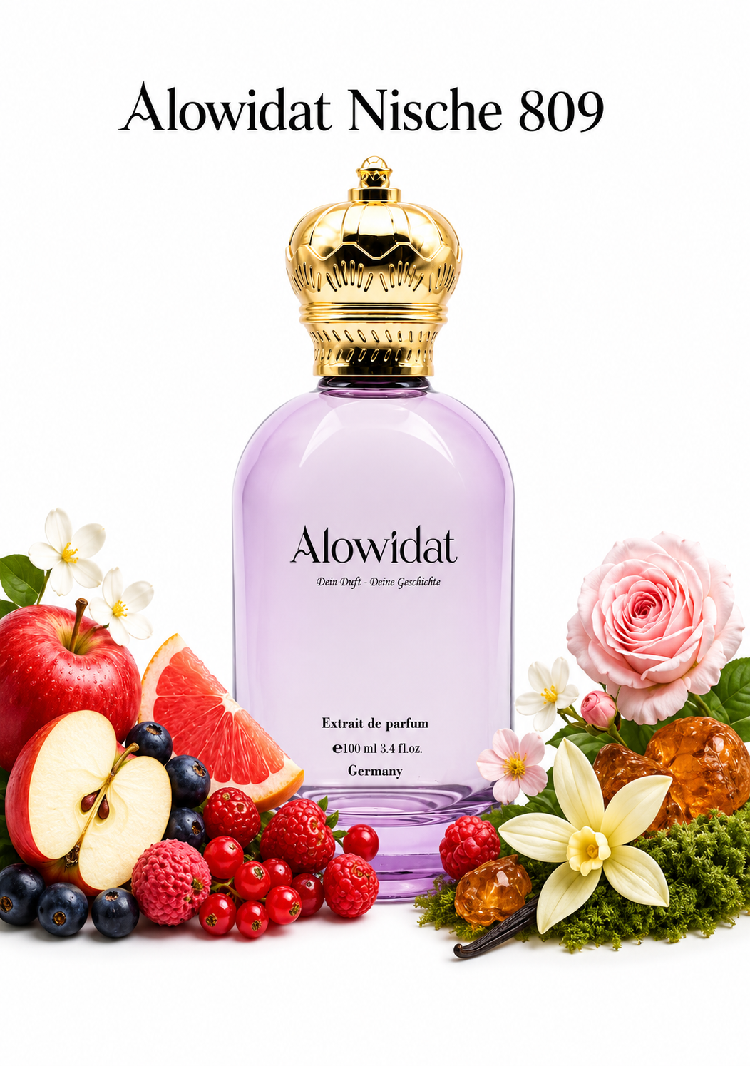 ade575f7-8a63-4858-b35c-900fabdb0914 عطر نسائي Alowidat Nische 809 – فاكهي زهري بلمسة مسكية دافئة - الصورة 1