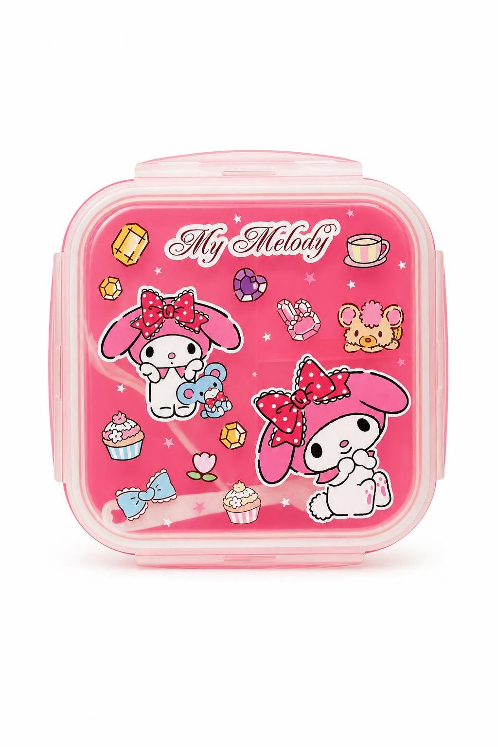 b0346e23-5e03-4040-930b-1feac8552124.jpg حافظة طعام بلاستيكية وردية بتصميم My Melody - موديل 3165588 - الصورة 1