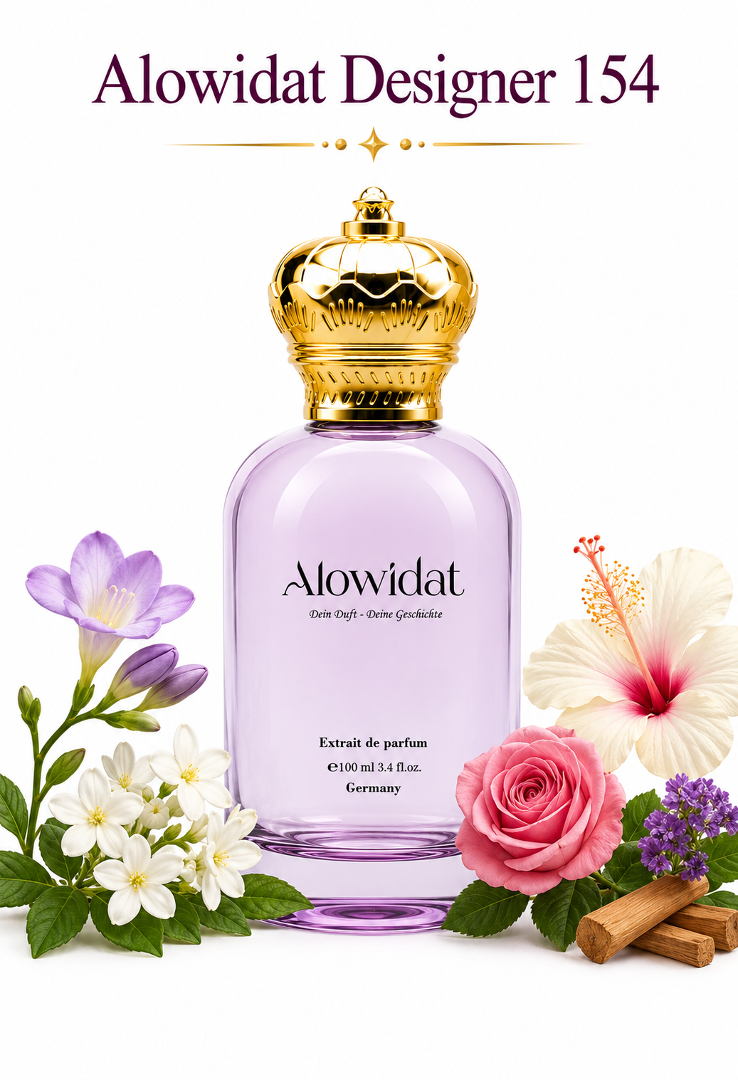 b1ac9d59-e365-4aea-bf21-3c7108da7eb0 عطر نسائي Alowidat Designer 154 – زهري خشبي بلمسة جلدية دافئة - الصورة 1