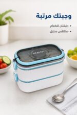 ⁦حافظة طعام ستانلس ستيل طبقتين موديل 2597613⁩ - الصورة ⁦2⁩