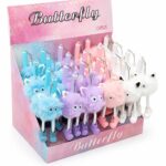 قلم جل أزرق 6491 مع لعبة فرو وتصميم Butterfly