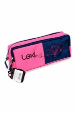 مقلمة مدرسية Lexi قماشية بسحابين وردي وكحلي - موديل 9142