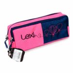مقلمة مدرسية Lexi قماشية بسحابين وردي وكحلي - موديل 9142