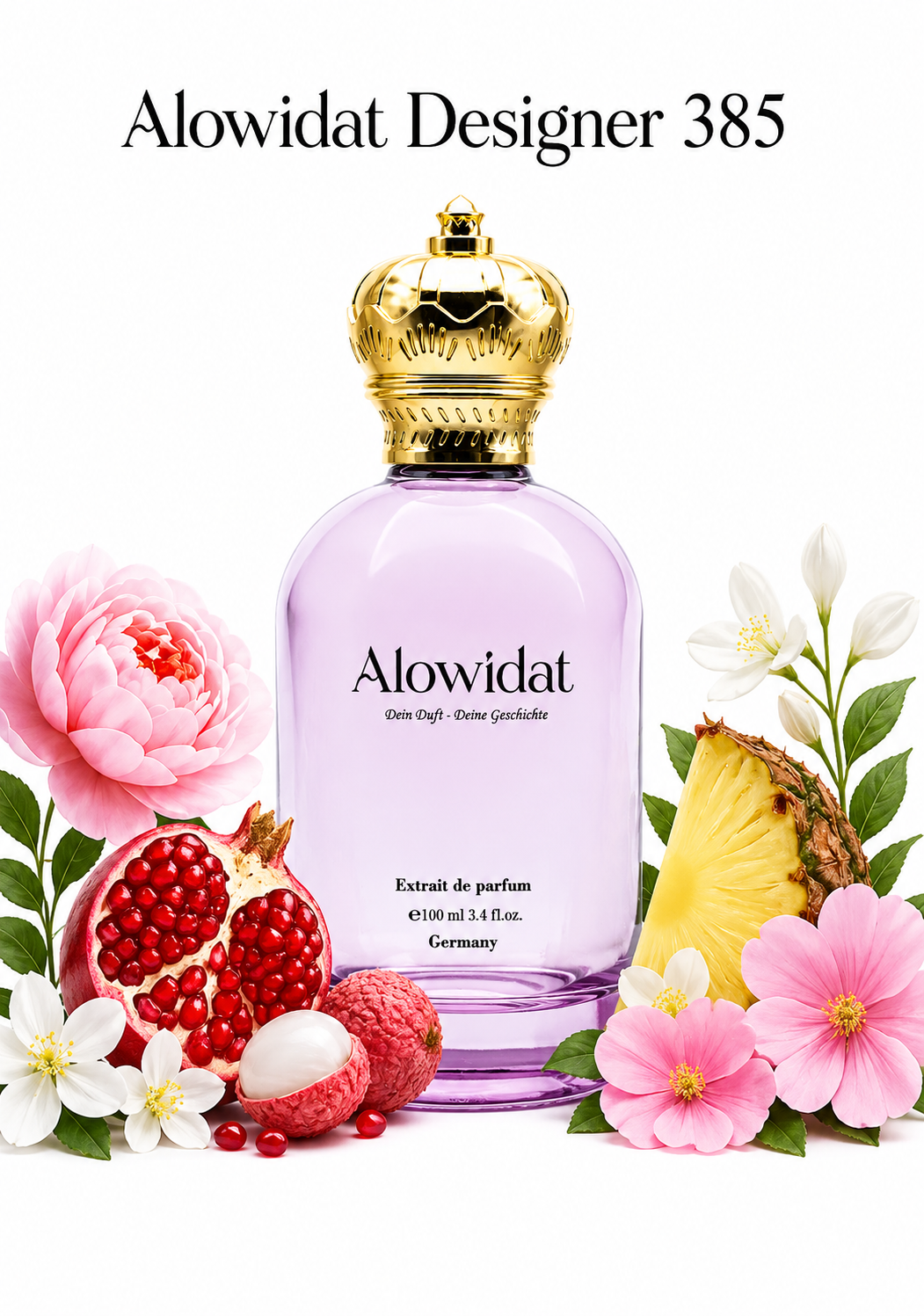 c5e86936-6ae8-4584-9c5e-bc0b7db02a39 عطر نسائي Alowidat Designer 385 – فاكهي زهري بلمسة خشبية ناعمة - الصورة 1